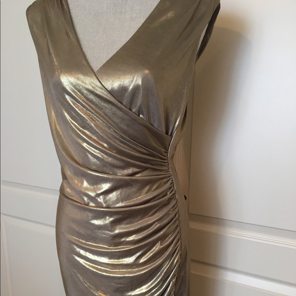 Marc New York Gold draped dress.
